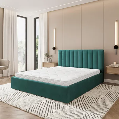 Produktbild von Masseno Polsterbett DEMERA MGV 200x200 cm, Polsterbett mit Bettkästen - Blau, MAGIC VELVET 2221