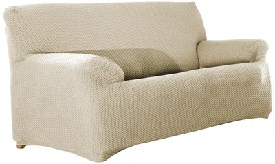 Produktbild von Elastischer Sofaüberzug 3-Sitzer Ecru Polyester Waschbar