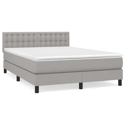 Productafbeelding van Boxspring met matras stof lichtgrijs 140x200 cm