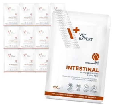 Produktbild von Vet Expert Intestinal Nassfutter für Katzen mit Huhn und Rind, 12 x 100 g Verdauung