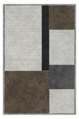 Image de Tapis Moquette en Polyester Gris 80 x 300 cm Poils 5 mm