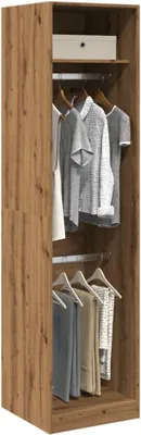 Produktbild von Kleiderschrank Artisan-Eiche 50x50x200 cm Holzwerkstoff Schrank mit Regalen, Garderobenschrank Aufbewahrungsschrank für Schlafzimmer Flur