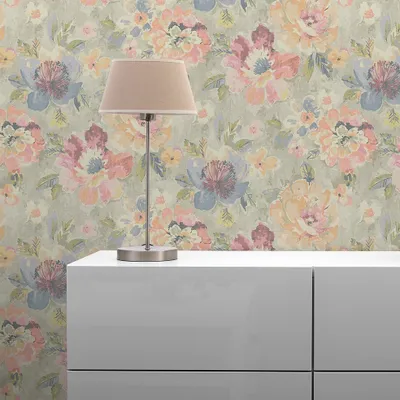 Produktbild von Tapete Valentin Blumen M1-No.11207 Vlies Bunt Grau Tadessi 10.05 m x 0.53 m