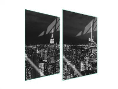 Immagine prodotto di Piastre copriforno 2 pezzi 35x52 copriforno in Vetroceramica tagliere in vetro città nero