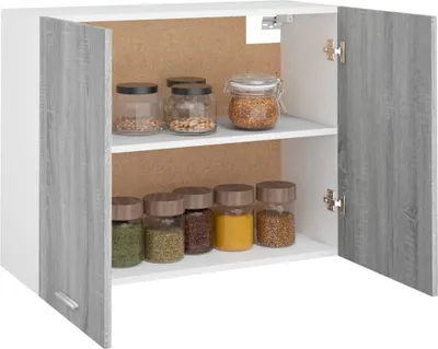 Image de vidaXL Armoire suspendue Lyon Gris Sonoma 80x31x60 cm Matériau dérivé du bois