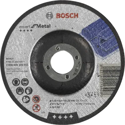 Obrázok produktu pre Bosch 2 608 600 221, Rezací disk, Stlačený stred, Kov, Bosch, 2,22 cm, 12,5 cm