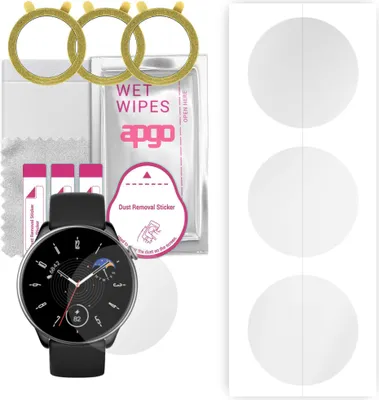 Produktbild von apgo 3 Stück Schutzfolie, klar, kompatibel mit Amazfit GTR Mini Smartwatch, Hydrogel Displayschutzfolie mit Positionierhilfe, Displayfolie, robust und kratzfest