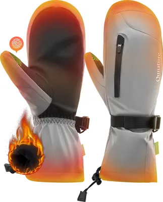 Produktbild von Qunature Winter Skihandschuhe Schnee/Snowboard Handschuhe Unisex Hellgrau gr. M