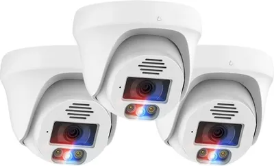 Immagine prodotto di Telecamera di sicurezza domestica, 8MP Ultra HD, funzione di visione notturna, 3 telecamere dome da 8MP
