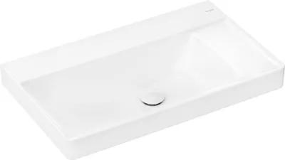 Produktbild von hansgrohe Xelu Q Waschtisch mit Ablage rechts, ohne Hahnloch, ohne Überlauf, mit Ablaufgarnitur, 800x480mm, Weiß, 61026450