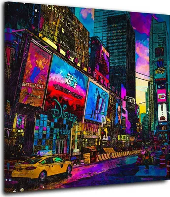 Produktbild von USA New York City Stadt Leinwandbild Wandbild Dekoration Kunst XL: 120x120x4cm