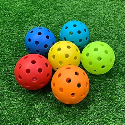 Pickleball Set 6-teilig - Wettkampf- und Trainingsbälle mit 40 Löchern