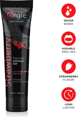 Image de Orgie - Tube De Lubrifiant Fraise Gel Intime À Base De Eau 100 Ml