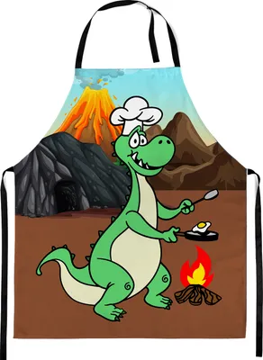 Produktbild von Kochschürze Für Kinder, Jungen und Mädchen, Schürze mit Klettverschluss, Dino [099]