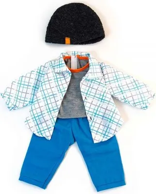 Zdjęcie produktu dla Zestaw ubranek na umiarkowaną pogodę dla niebieskiej lalki chłopca o średnicy 38 cm