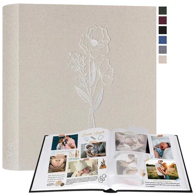 Obrázek produktu pro Omgoods – Album na fotografie a scrapbook s 100 bílými stránkami a průhlednými separačními listy