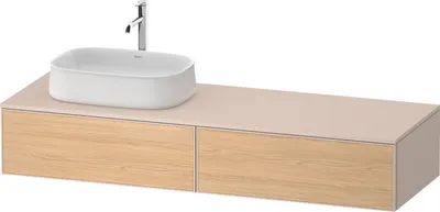 Image de Duravit Zencha Meuble sous-lavabo avec console, 1600x550mm, 2 tiroirs, 1 découpe à gauche, ZE4814, ZE4814L30830000