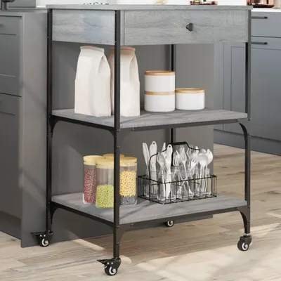 Obrázek produktu pro Kuchyňský vozík Grey Sonoma 60x48x89,5 cm Materiál na bázi dřeva