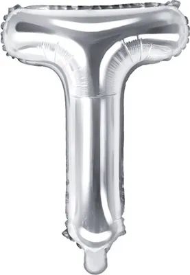 Zdjęcie produktu dla Balon foliowy Litera T 35cm, Srebrna
