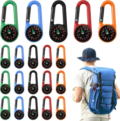Imagen del producto de Linterna llavero con brújula, paquete de 20 unidades, compacta, ideal para actividades al aire libre