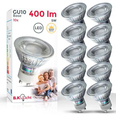 Obrázok produktu pre B.K.Licht sada 10 LED žiaroviek GU10 energeticky úsporná žiarovka 5 wattová žiarovka