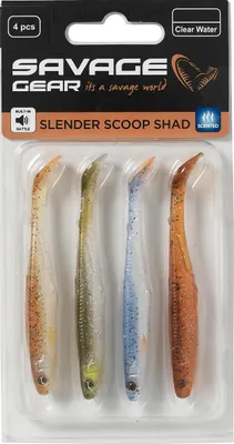 Immagine prodotto di Savage Gear Slender Scoop Shad Melt-Green Silver-Plotice-Motor Oil UV 13 cm 12 g Gumová nástraha
