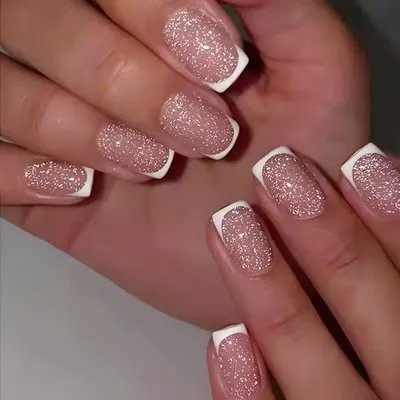Produktbild von GKA Künstliche Fingernägel 24p G49 zum Aufkleben press on Nails Klebepads Glitzer mit Kleber und Nagelfeile Nägel Kunstnägel Express Nagelstudio
