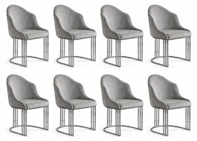 Produktbild von Komfortable Stühle aus Stoff und Metall 8 Stühle für jedes moderne Esszimmer