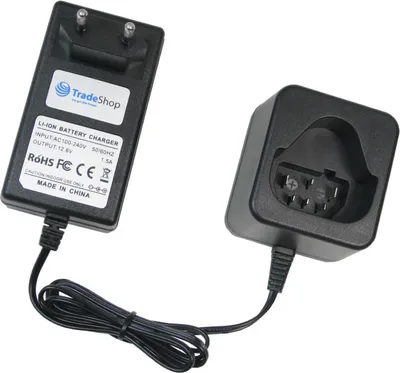 Produktbild von Trade-Shop 10,8V 12V Li-Ion Akku Ladegerät Ladestation für AEG 4932352824 L1230R BBS12C BSB12C BBH12 BTS12C BWS12C AC82048 BSB12C2 BBS12C2