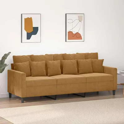 Produktbild von 3-Sitzer-Sofa Braun 180 cm Samt