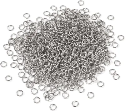Produktbild von Biegeringe 6 mm, 2000 Stück, silberfarbener Edelstahl, für Schmuck