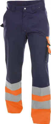 Produktbild von DASSY® Omaha Warnschutzhose DUNKELBLAU/NEONORANGE Gr.56 Länge: STANDARD