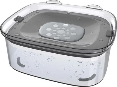 Image de Unyqoos® : Gamelle de 2,8 L anti-fuite pour chiens et chats – gamelle de voyage portable et anti-goutte, avec disque de natation intégré, transparente, et bouchon en silicone