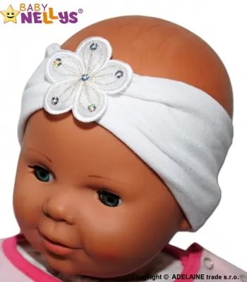 Obrázok produktu pre Detská čelenka Nellys s kvetom biela