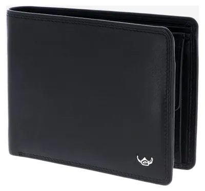 Produktbild von Leder Geldbörse Polo RFID Schutz Scheintasche Schwarz