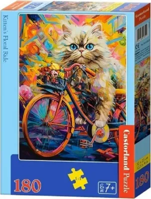 Produktbild von CASTORLAND Puzzle Katze auf einem Fahrrad 180 Teile