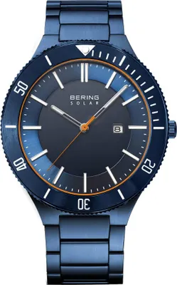 Produktbild von Bering Herren Uhr Armbanduhr Edelstahl blau 14443-797 Solar