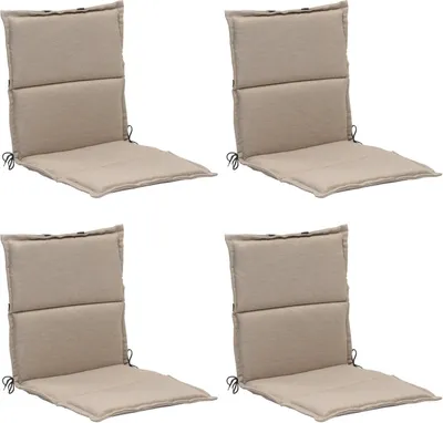 Produktbild von Gartenstuhlauflagen - Creme - Niederlehner - mit Stehsaum - 4er Set