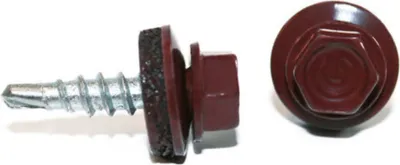 Produktbild von Stoßverbindungsschraube, Überlappungsschraube, 4,8x20 in RAL8012 (Rotbraun), E14, 100 Stück