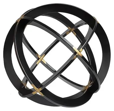 Productafbeelding van Everydecor Medium zwarte en gouden ijzeren decoratieve bol