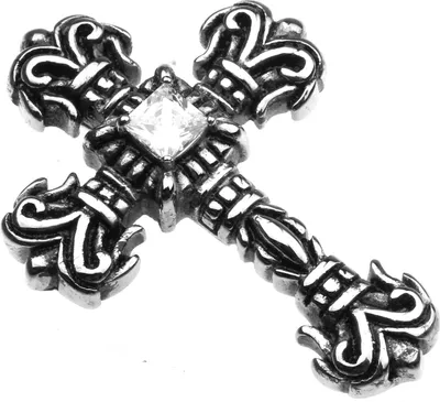 Produktbild von Edelstahl Anhänger aus 316L Kreuz mit Stein