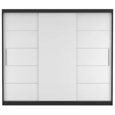 Produktbild von Moderner Schwebetürenschrank Alba Schwarz/Weiß mit LED 250cm.
