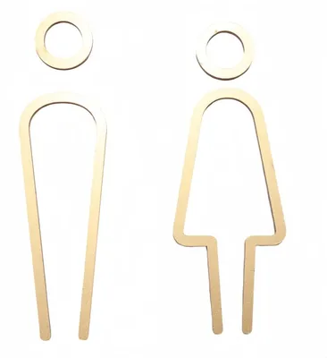Acryl-Toilettenschild Gold, 16 cm, selbstklebend, matt