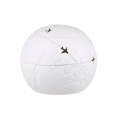 Obrázek produktu pro Stolní lampa GILDE, "Weltenbummler", motiv mapy světa, porcelán, bílá, , v. 19 cm, hl. 23 cm 32166