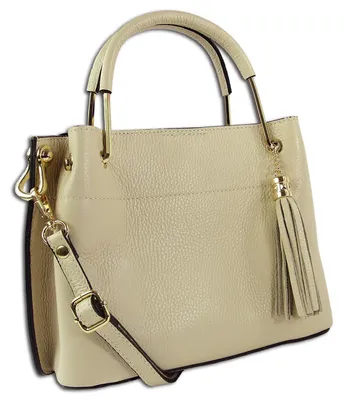 Produktbild von Toscanto Damen Umhängetasche Handtasche Leder Tasche beige OTT157UI