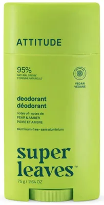 Obrázek produktu pro ATTITUDE Přírodní deodorant Super Leaves, hruška & amber, 75 g