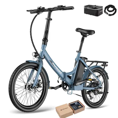 Produktbild von Pedelec 20 Zoll 250W Shimano 7S 36V 20Ah Akku 150km Reichweite spritzwassergeschützt IPX5, Blau