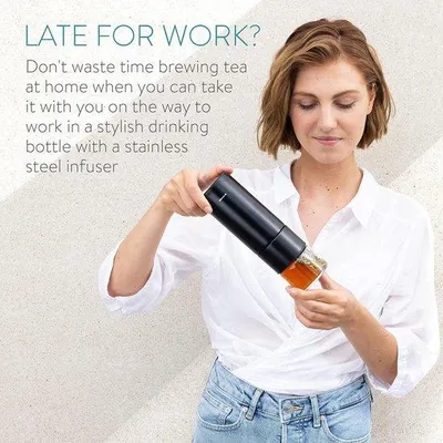 Produktbild von Reise-Thermosflasche 300ml schwarz Borosilicatglas