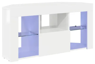 Immagine prodotto di vidaXL Mobile TV angolare a LED da parete, bianco lucido, 100 x 40 x 50 cm