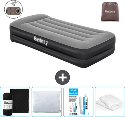 Produktbild von Bestway Luftmatratze - 1 Person - 97 x 191 x 46 cm - Grau - Inklusive Zubehör